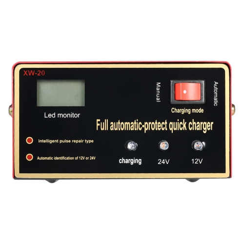 12V / 24V Tipo di riparazione a impulsi caricabatterie automatico intelligente LED Maintainer per batteria al piombo e batteria al litio 140W AC110V