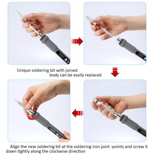 

Internal Heating Adjustable Digital-control Thermostatic Lead-free 60W Electric Soldering Iron Suit