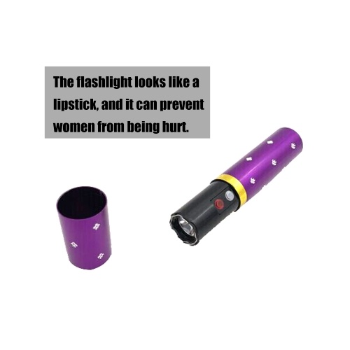 

Women Mini Lipstick Self-defensive Flashlight Portable Defensive Tool Rechargeable LED Flashlight Stun Tactical High Voltage Electric Shock