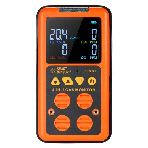 SMART SENSOR ST8900 4 in 1 Gas Detector H₂S and CO Monitor