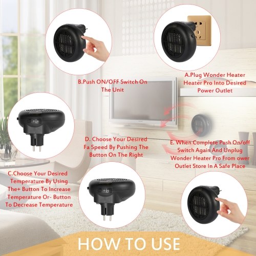 

900W Portable Wall-Outlet Heater