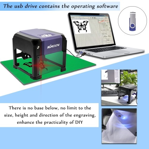 Kkmoon Diy Compact Automatic Desktop Laser Engraving Machine 3000Mw huismerk kopen in de aanbieding