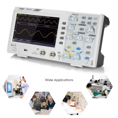 

Owon SDS1022 Oscilloscope Oscillometer Digital Storage Oscilloscope 2CH 20MHz 100MS/s 7" LCD Display
