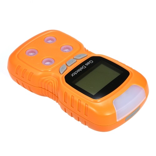 4 in 1 Gas Detector CO Monitor Digital Handheld Toxic Gas Carbon Monoxide Detector Hydrogen Sulfide Gas Tester with LCD Display Sound+ Light Vibration Alarm 