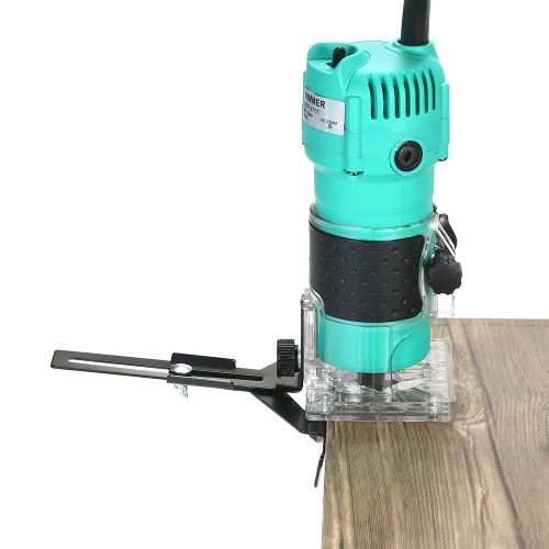 KKmoon 110V 800W Trim Router 35000r / min con base trasparente Guida del legno Laminato elettrico Trimmer compatto Palm Router con cavo per la lavorazione del legno Rifinitura scanalatura Intaglio / Plastomero Blu / EU