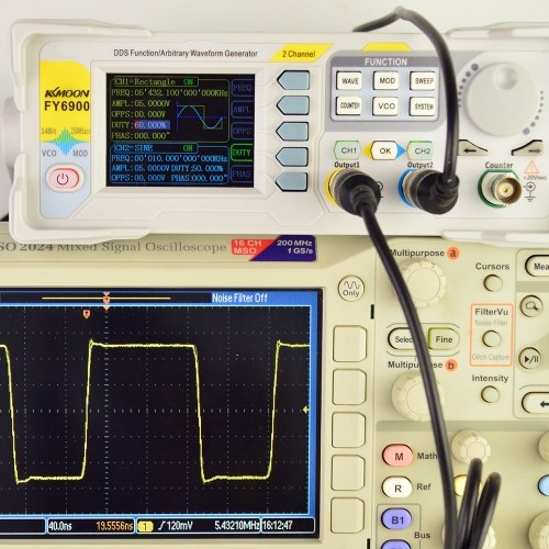 

KKmoon 40MHz High Precision Waveform Pulse Signal Generator Digital DDS Dual-channel Function Signal/Arbitrary Waveform Generator Pulse Signal Source 250MSa/s Frequency Meter VCO Burst AM/PM/FM/ASK/FSK/PSK Modulation Signal Source Generator