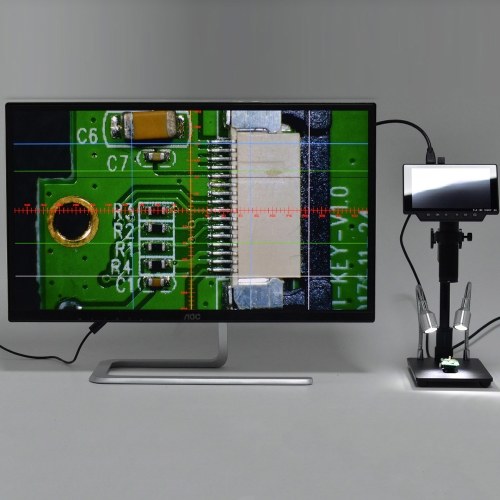 

HY-1070 5 Inch Screen 16MP 4K 1080P 60FPS USB & WIFI Digital Industry Microscope Camera 150X C-mount Lens 1/2.3 Imaging Sensor