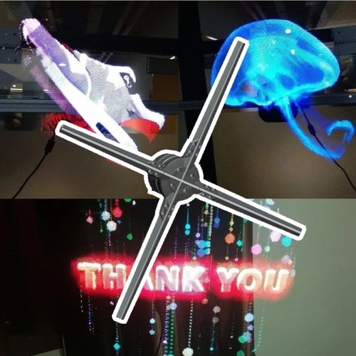 

4 Fan Blades 3D Holographic Display LED Fan Advertising Machine with WIFI Control Holographic Imaging for Mall Airport Exhibition