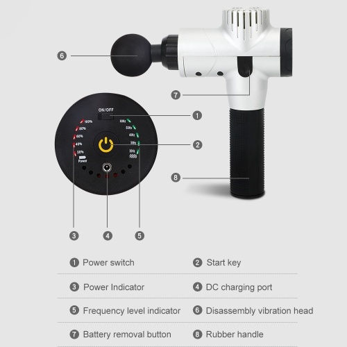 

Mini Size Lightweight Compact Household Muscle Fascia Massager Cordless High Frequency Percussion Massage Device