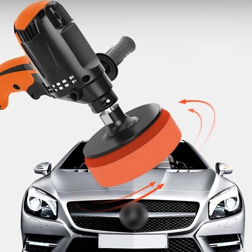 980W Multifunctional Six Gears Adjustable Speed Car Electric Polisher Waxing Machine Automobile Furniture Polishing Tool 