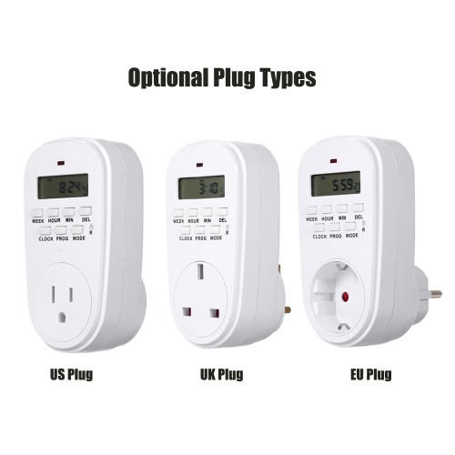 

Digital Timer Switch Socket with LCD Display Plug-in Programmable Time Controller Intelligent Electronic Timing Socket
