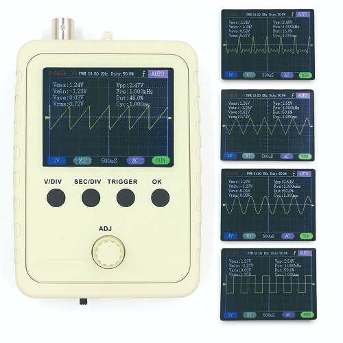 

KKmoon 2.4" TFT Digital Oscilloscope Kit with Power Supply and BNC-Clip Cable Probe