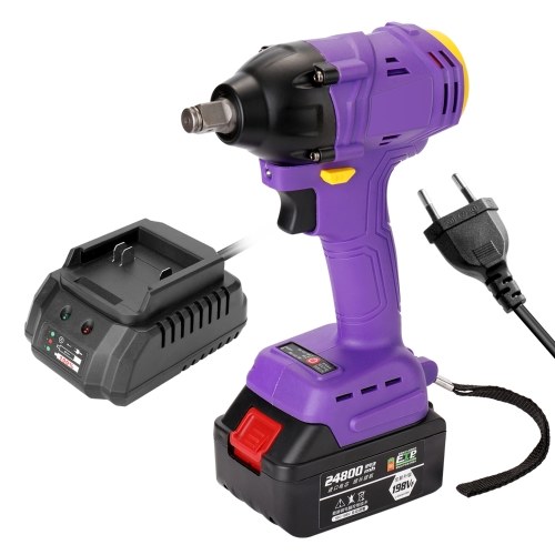 198VF 24800mAh Cordless Electric Wrench 380Nm 3/8 Inch Driver 2-in-1 Lithium Battery Wrench Brushless Impact Wrench High Torque Rechargeable Power Wrenches