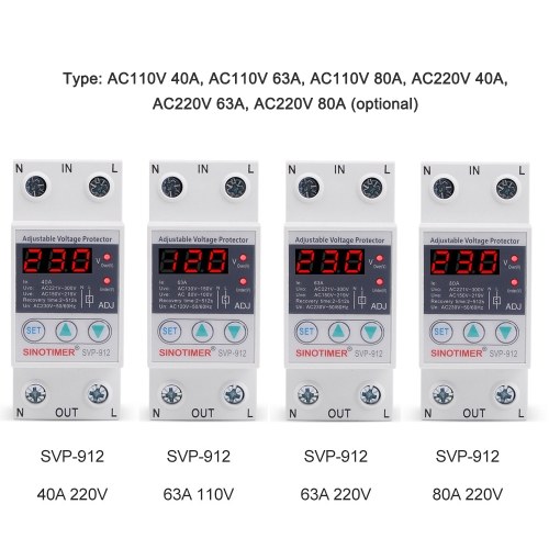 

Multifunctional Adjustable Voltage Limit Current Protector Self-resetting Switch Dual Display Protector Over-voltage Under-voltage Protecting Device