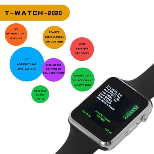 

LILYGO TTGO T-Watch-2020 1.54 Inch High Definition Touching LCD Display ESP32 Main Chip Programmable Wearable Watch Environmental Interaction