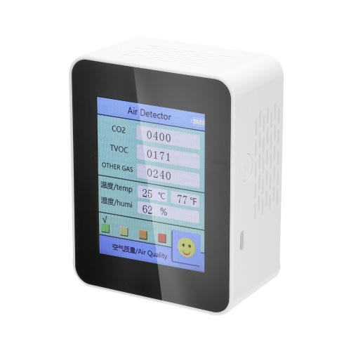 

Household Air Quality Detector CO2 Tester with Carbon Dioxide TVOC Value Electricity Quantity Temperature Humidity Display