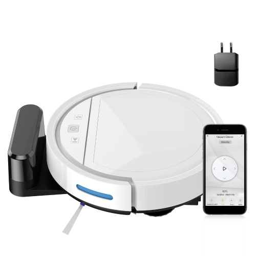 KKmoon Robot Vacuum Cleaner Strong Suction Wifi Connectivity Compatible with Alexa Google Assitant