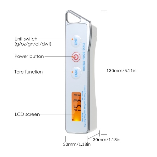 

KKmoon Digital Spoon Scale Electronic Measuring Spoon Scale Household Kitchen Spoon Scale Food Scale with Tare Function Capacity 0.05g to 500g Support Unit g/oz/gn/ct/dwt