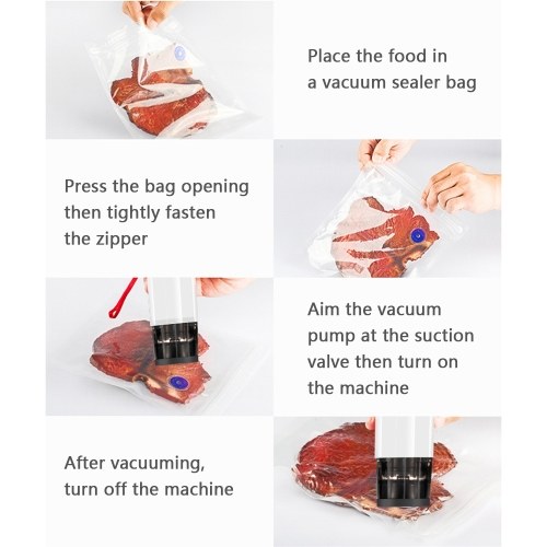 

KKmoon Portable Vacuum Sealer Machine Handheld Automatic Food Saver Vacuum Sealer with 5 Storage Bags Vacuum Air Sealing Machine for Food Preservation Cloth Storage Compact Design