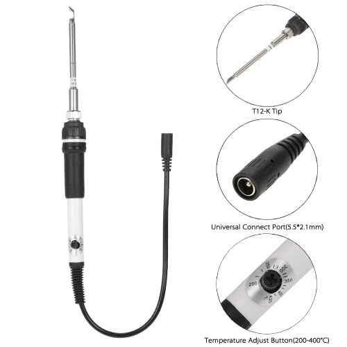 

T12 DC 12-24V 75W Mini Adjustable Temperature 200-400°C Electric Soldering Iron Welding Tool with T12-K Tip