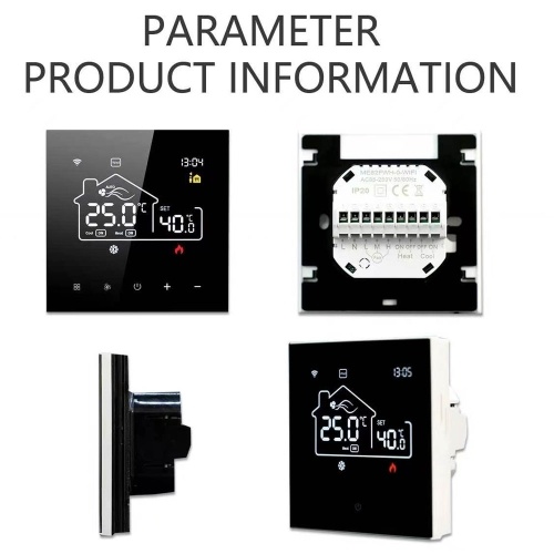 Tuya WiFi Indoor Central Air Conditioning Thermostat Floor Heating All-in-One Temperature Regulator Digital Display Intelligent Thermostat Mobilephone APP Control Compatible with Alexa and Google Assistant for Voice Control 
