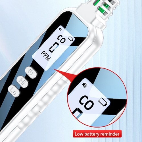 Portable Electrochemical Sensor CO Tester 1.1inch LCD Screen Carbon Monoxide Detector with Sound Lihgt Alarm and Low Battery Reminder Function 