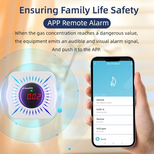 Tuya WiFi CO Combustible Gases Leak Detector Portable Carbon Monoxide Gases Leakage Tester Multifunctional Gases Concentration Tester 