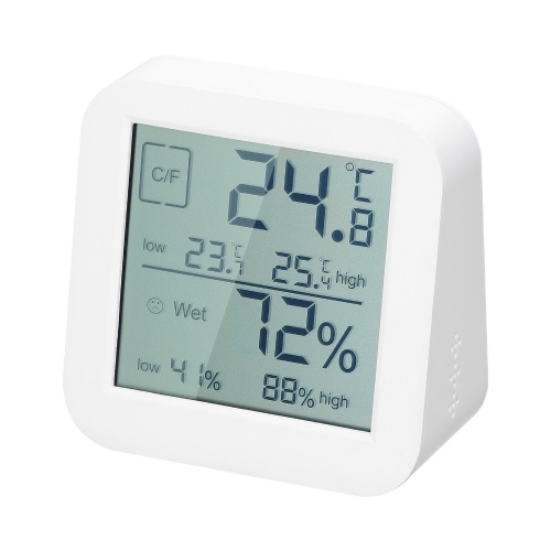 Multifunctional LCD Digital Display Touching Screen Hygrothermograph Indoor Humidity and Temperature Meter Dual-Screen Table Clock Countdown Clock 