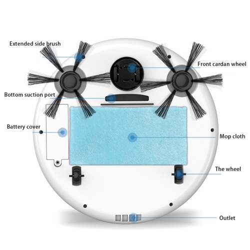 Household Intelligent Robotic Vacuum Floor Cleaner Sweeping Dusting Mopping Tool