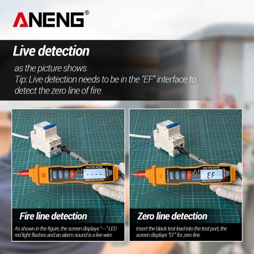 ANENG Digital Pen Multimeter NCV AC/DC Voltmeter Ohmmeter Resistance Capacitance Frequanecy Live Line Test Handheld 4000 Counts LCD Backlight Tester with Data Hold and Flashlight 