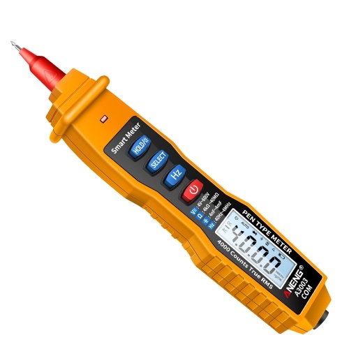 ANENG Digital Pen Multimeter NCV AC/DC Voltmeter Ohmmeter Resistance Capacitance Frequanecy Live Line Test Handheld 4000 Counts LCD Backlight Tester with Data Hold and Flashlight 