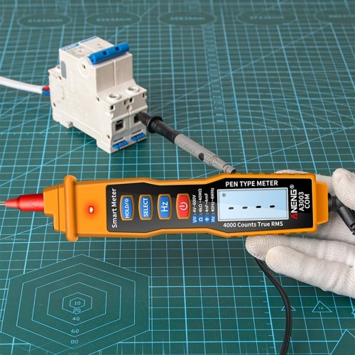 ANENG Digital Pen Multimeter NCV AC/DC Voltmeter Ohmmeter Resistance Capacitance Frequanecy Live Line Test Handheld 4000 Counts LCD Backlight Tester with Data Hold and Flashlight 