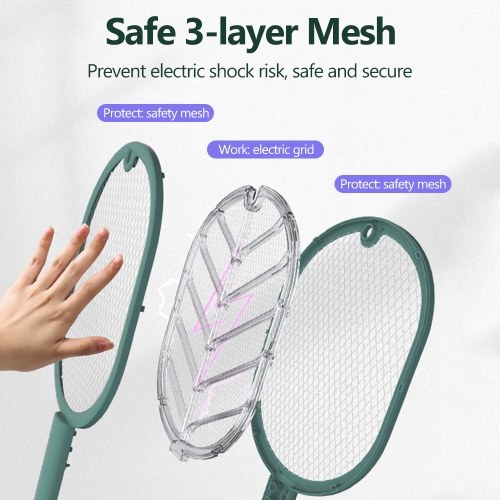 

KKmoon 2700-volt Electric Fly Swatter Rechargeable Handheld Bug Zapper Racket Mosquito Killer for Indoor Outdoor Pest Control
