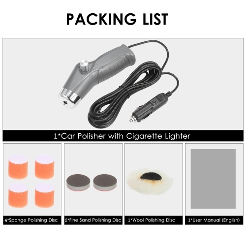 

KKmoon 60W Mini Polishing Machine with Cigarette Lighter 8500RPM Variable Speed Car Polisher Electric Polisher Cleaning Polishing Waxing Machine Automobile Surface Scratch Repair Tool Scratch Remover Grey