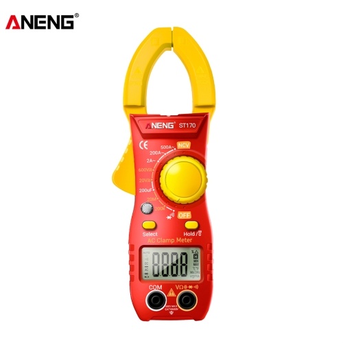 ANENG ST170 Smart Clamp Meter 1999 Counts Auto-ranging Digital Multimeter LCD Screen AC DC Voltage AC Current Tester LED Flashlight NCV Induction Voltage Meter Resistance Capacitance Diode Testing 