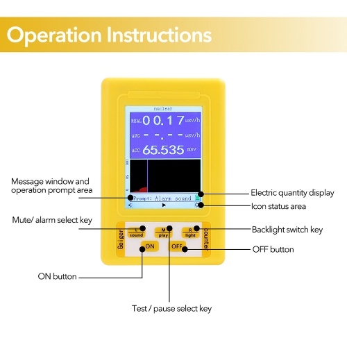 

BR-9C 2 In 1 Electromagnetic Radiation Nuclear Radiation Detector Geiger Counter Handheld Portable Multi-functional Nuclear Radiation Tester