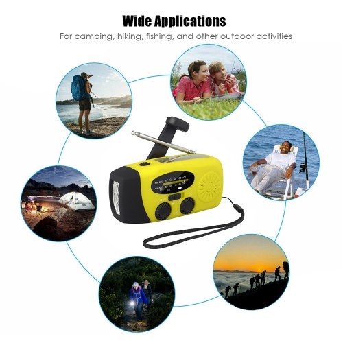 

Emergency Radio Hand Crank Solar Weather Radio 1200mAh AM / FM / NOAA Emergency Weather Radio Portable Power Bank