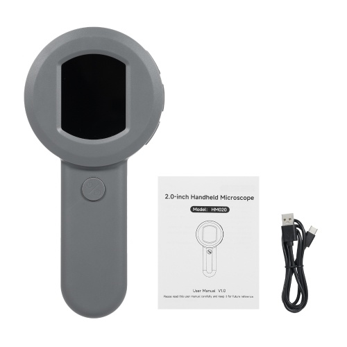 Digital Magnifier with 2.0inch IPS Screen 100X Magnifying Glass with Light Magnifier for Reading White and Purple Lights Windows Compatible 