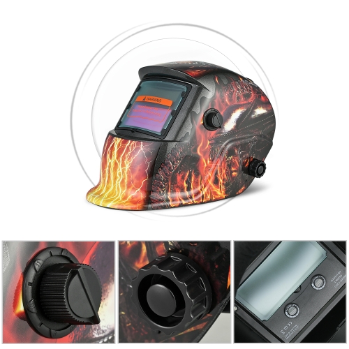 Casco per saldatura industriale Solar Power Auto Darkening Welding Casco TIG MIG con fascia regolabile