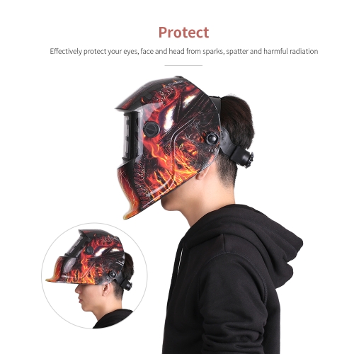 Industrial Welding Helmet Solar Power Auto Darkening Welding Helmet TIG MIG with Adjustable Head Band