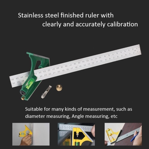 

300MM Combination Square Angle Ruler Stainless Steel Multi-function Measuring Tool
