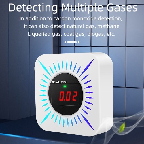 Tuya ZigBee CO Combustible Gases Leak Detector Portable Carbon Monoxide Gases Leakage Tester Multifunctional Gases Concentration Tester (Used with Gateways） 