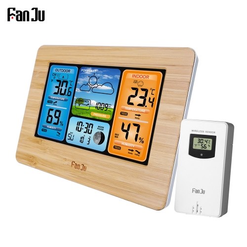 FanJu FJ3373 Multifunction Digital Weather Station LCD Alarm Clock 