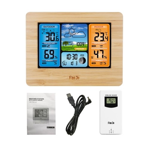 FanJu FJ3373 Multifunction Digital Weather Station LCD Alarm Clock 