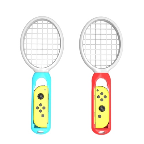 

2Pcs New Twins Pack Tennis Rackets for Nintendo Switch Mario Aces Play Game Blue and Red