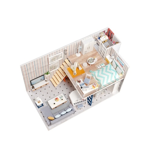 

Assemble DIY Doll House Toy Wooden Miniatura Kit
