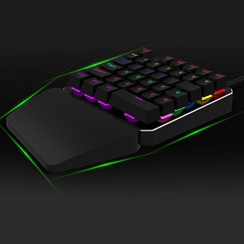 

RS-7 One-Handed Keyboard Blue Switch Механическая игровая клавиатура 7 цветов Светодиодная подсветка 35 клавиш USB-порт