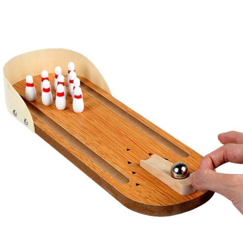 

Mini Bowling Game Mini Wooden Desktop Bowling Game Toy Gift for Kids House Entertainment Toys