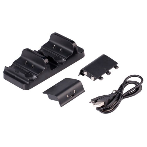 Dual USB Gamepad Joypad Charging Dock Joystick Estação de Carregamento com 2 * 300 mAh Bateria Recarregável para XBOX ONE X / XBOX ONE / XBOX UM Fino