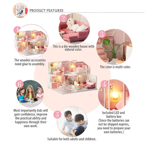 

DIY Dollhouse Kit Wooden DIY Miniature Dollhouse Kit